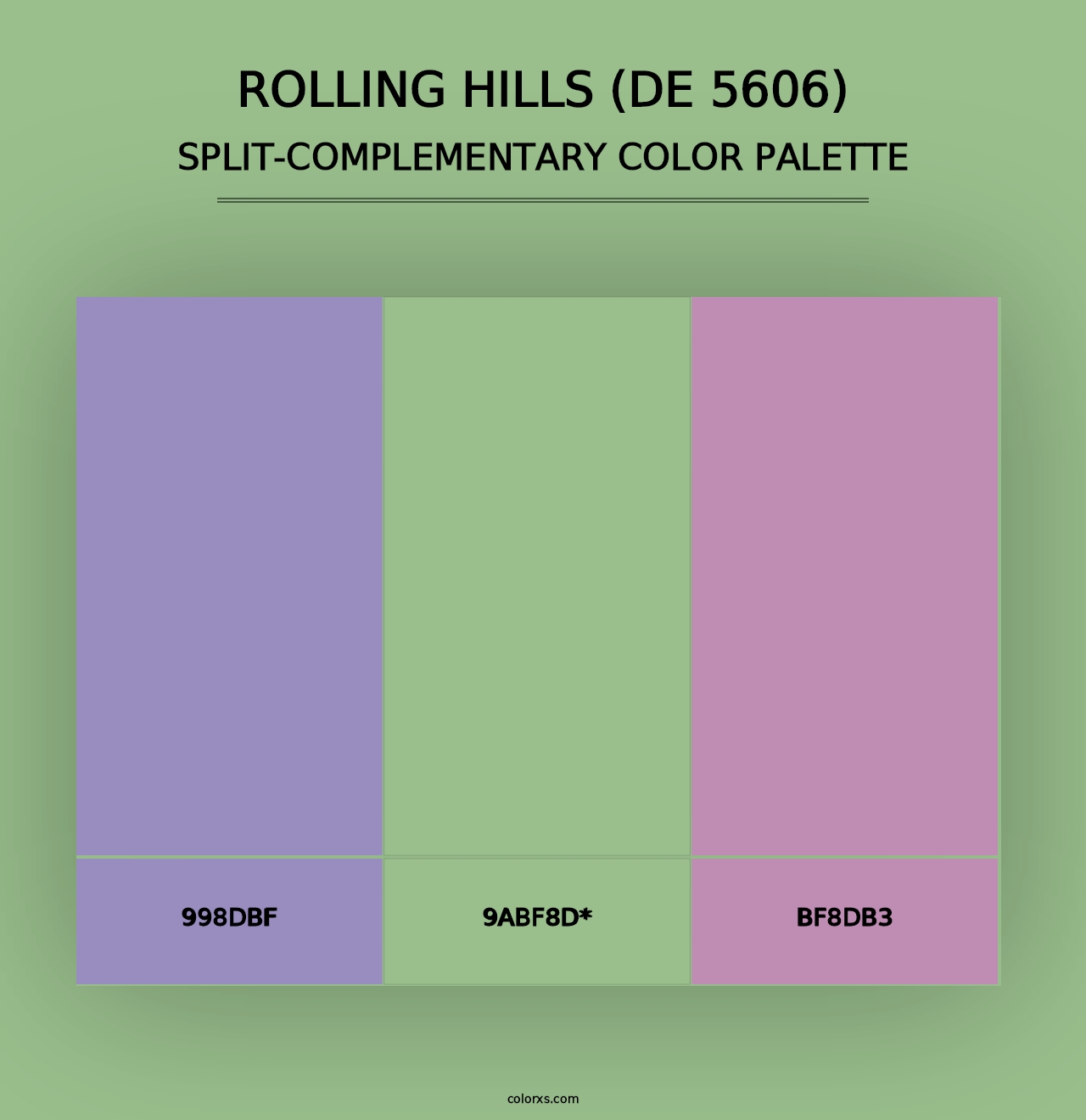 Rolling Hills (DE 5606) - Split-Complementary Color Palette