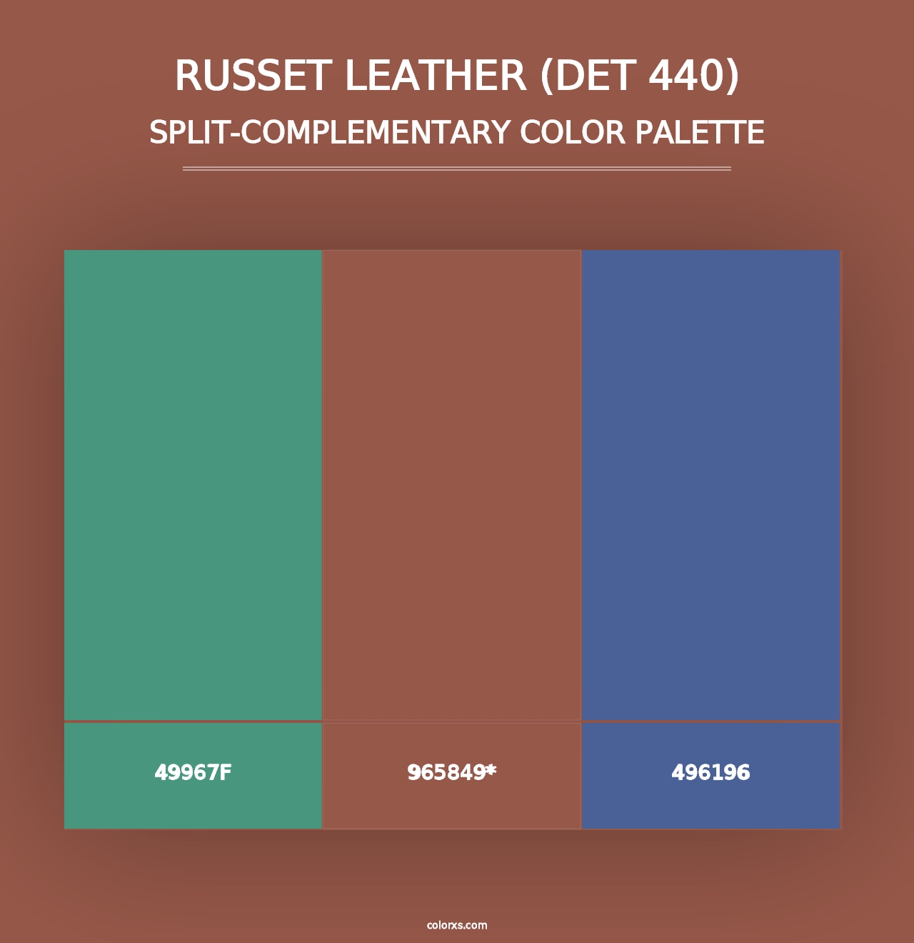 Russet Leather (DET 440) - Split-Complementary Color Palette