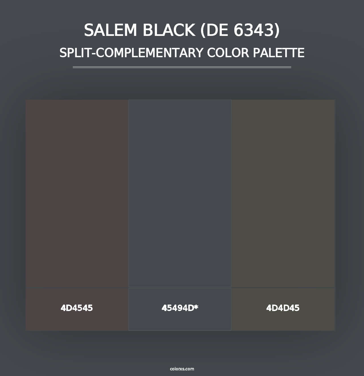 Salem Black (DE 6343) - Split-Complementary Color Palette