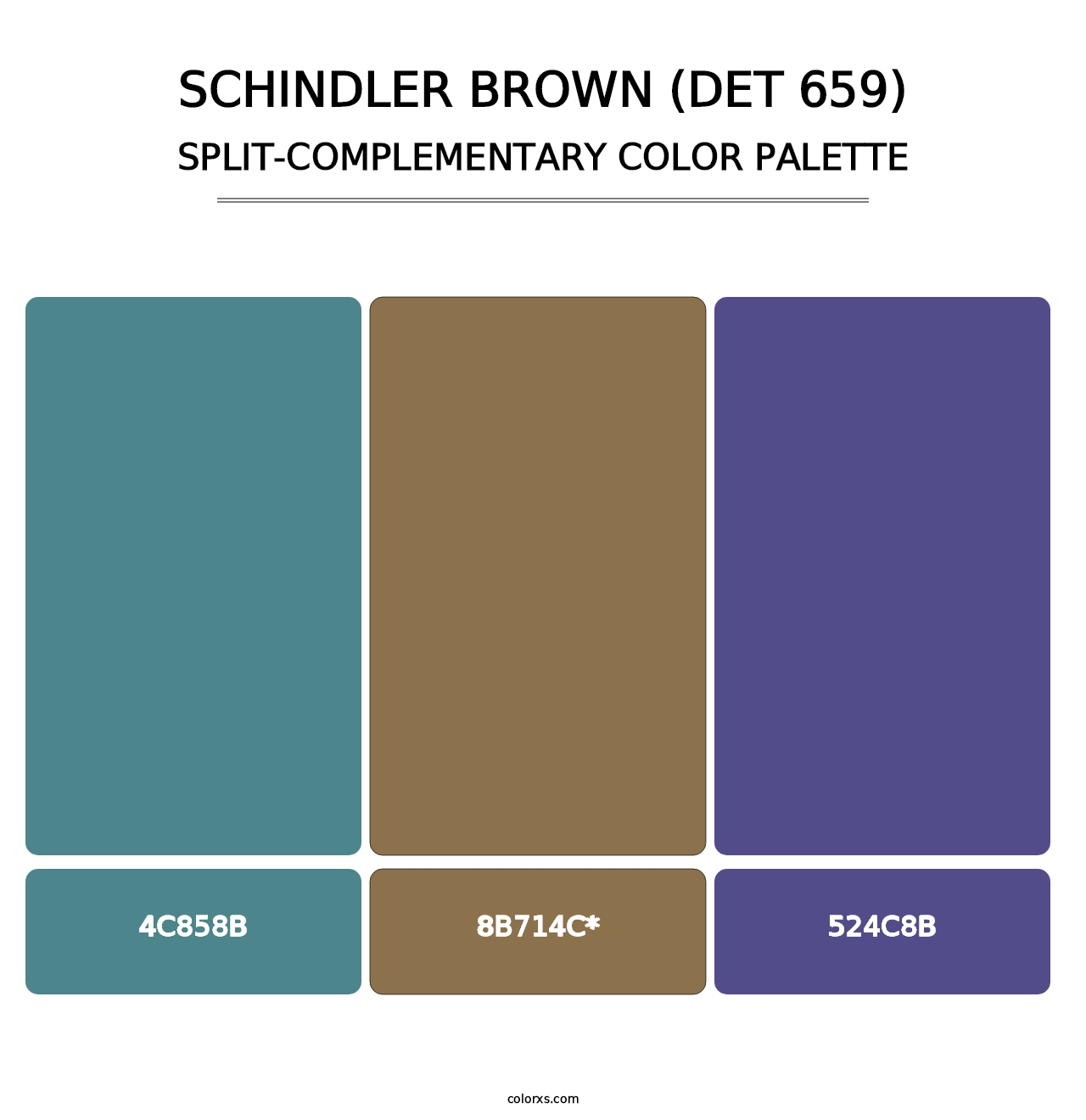 Schindler Brown (DET 659) - Split-Complementary Color Palette