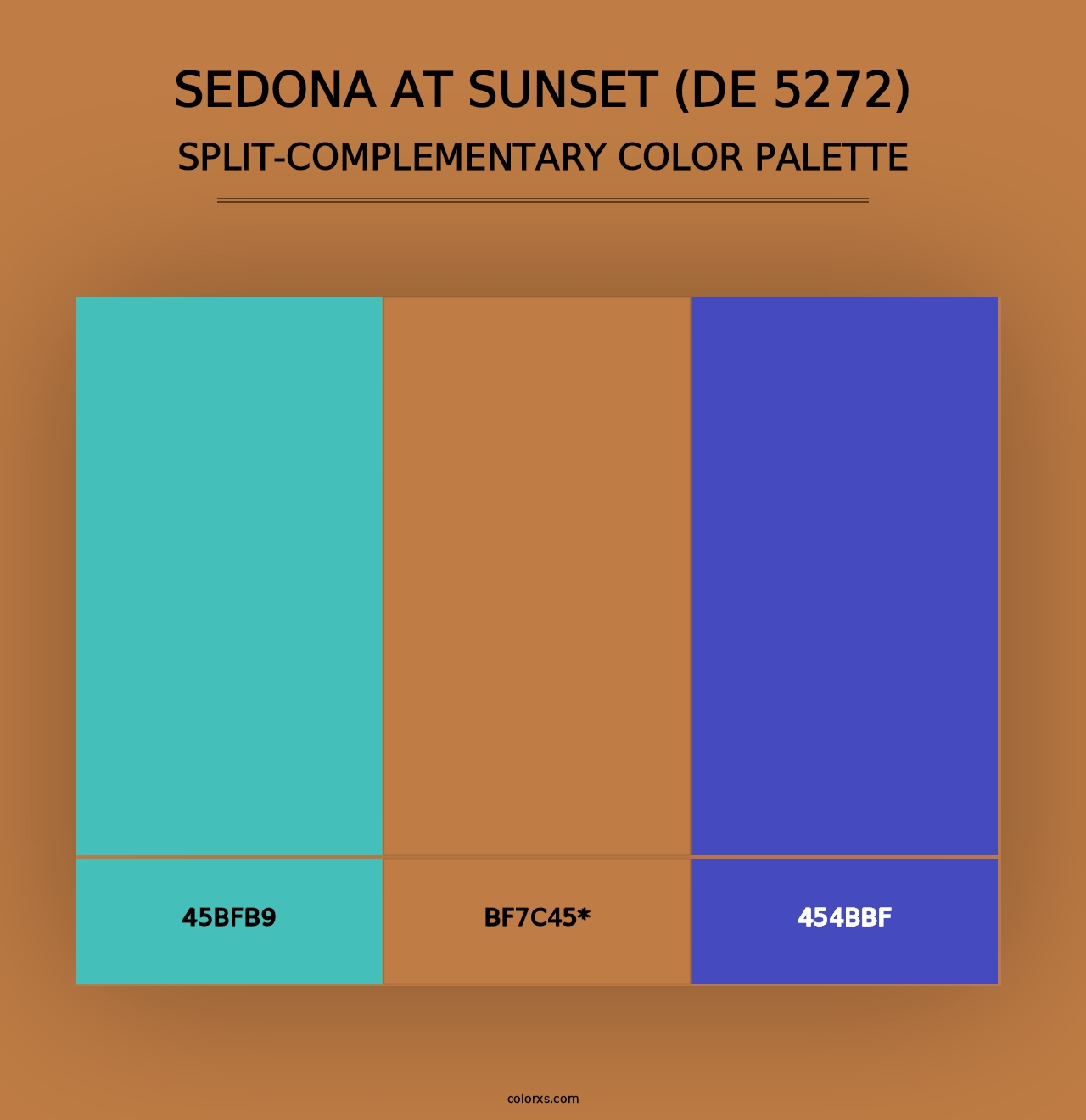 Sedona at Sunset (DE 5272) - Split-Complementary Color Palette