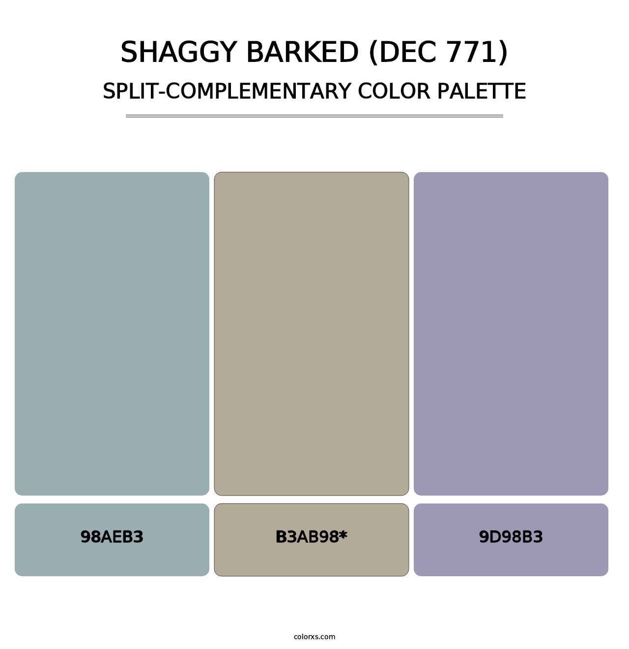 Shaggy Barked (DEC 771) - Split-Complementary Color Palette