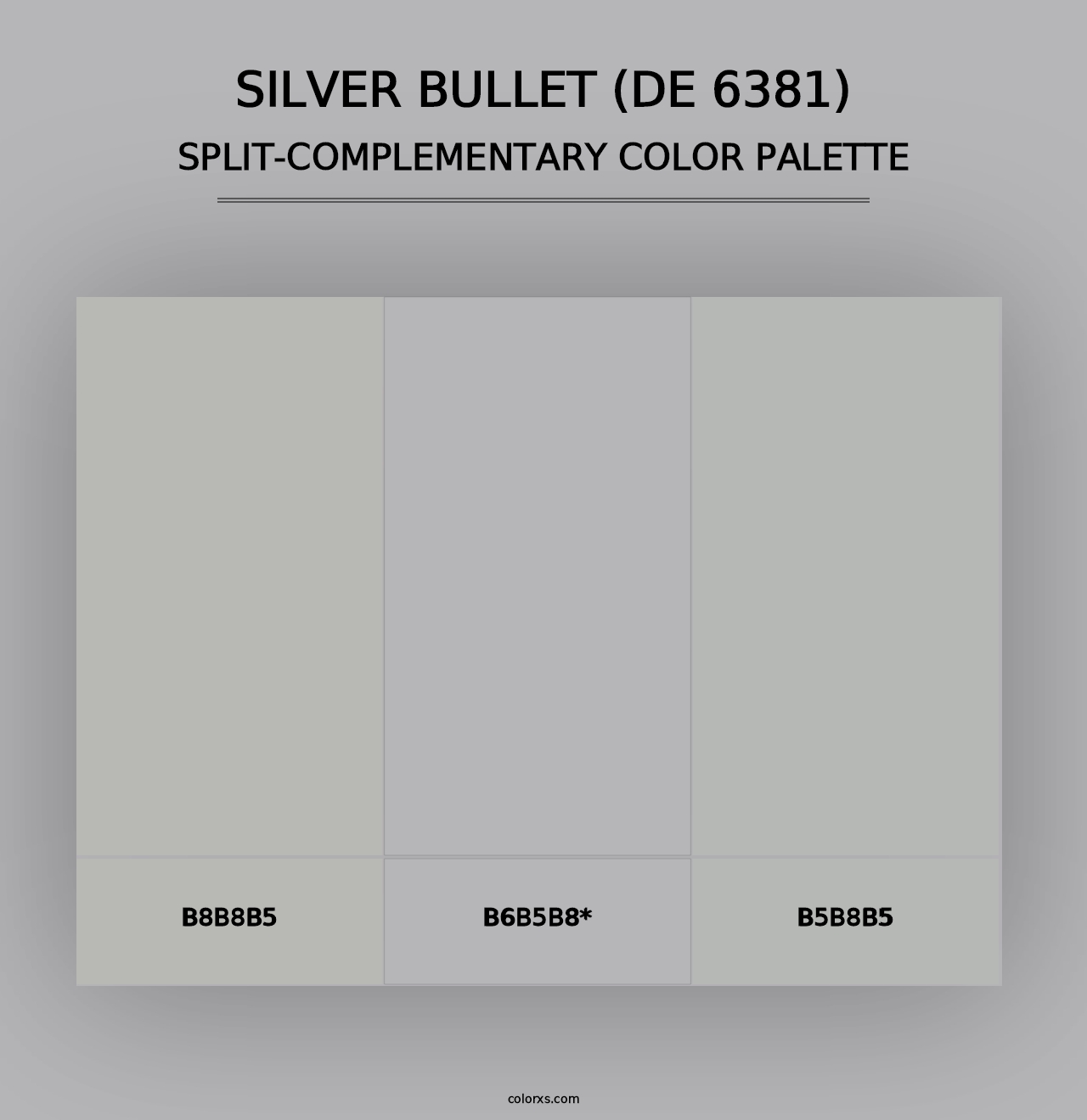 Silver Bullet (DE 6381) - Split-Complementary Color Palette