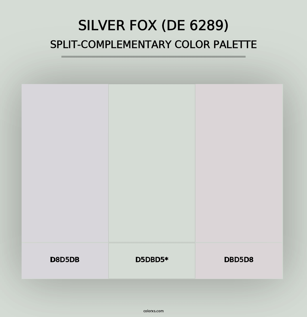 Silver Fox (DE 6289) - Split-Complementary Color Palette