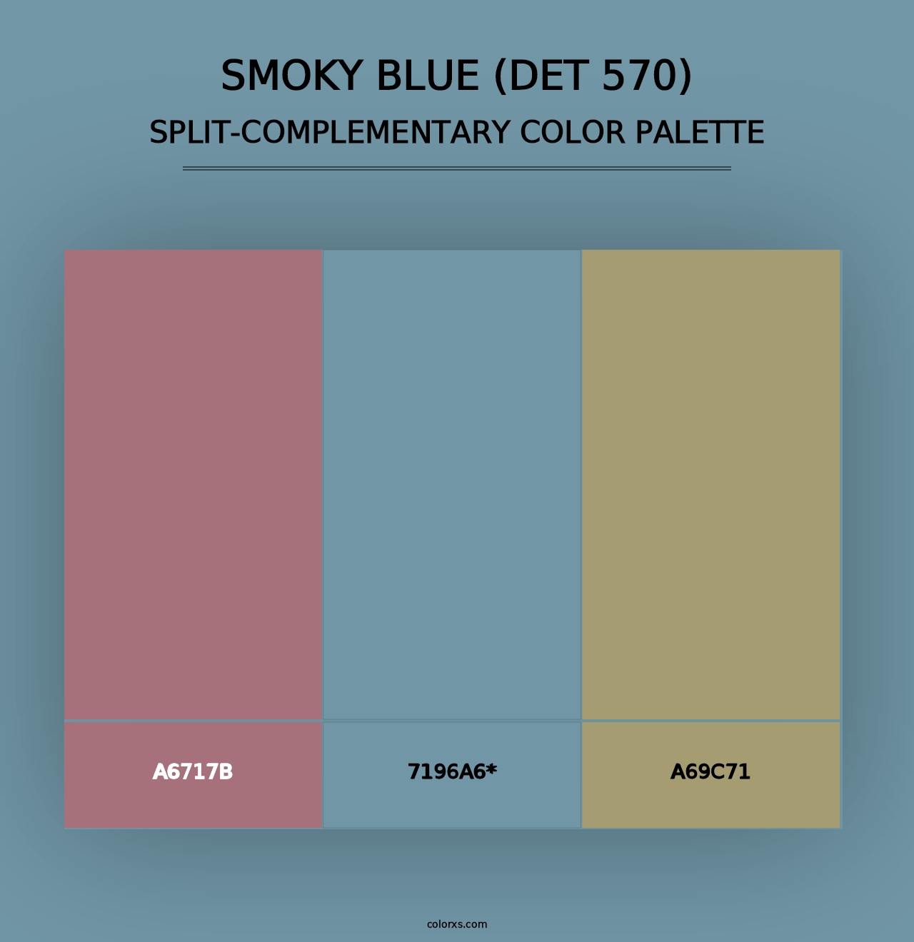 Smoky Blue (DET 570) - Split-Complementary Color Palette