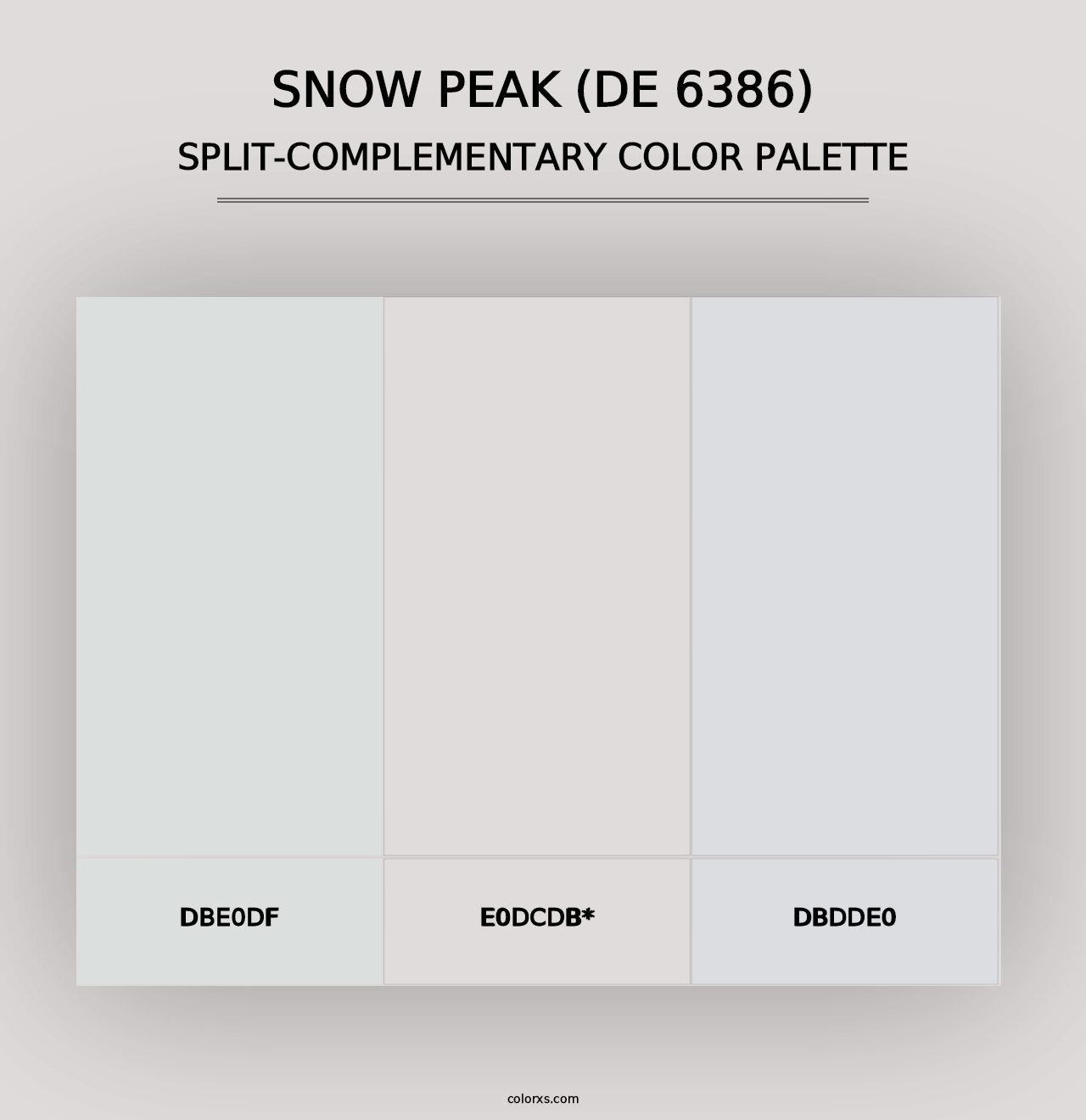 Snow Peak (DE 6386) - Split-Complementary Color Palette