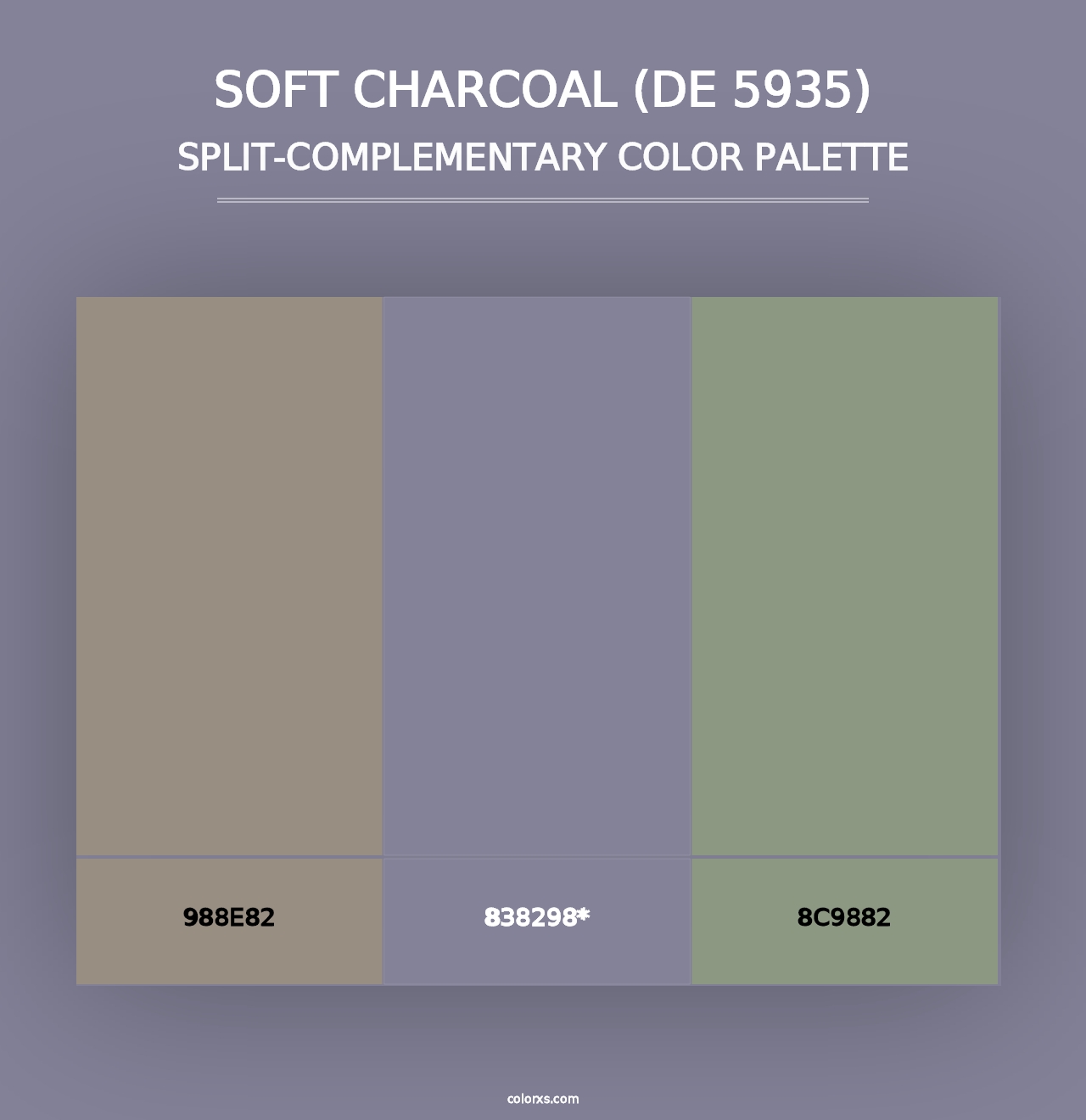 Soft Charcoal (DE 5935) - Split-Complementary Color Palette