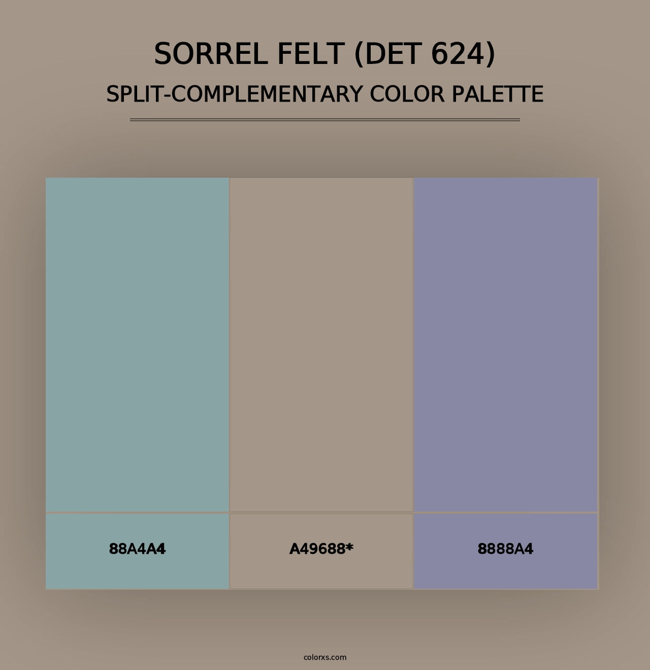 Sorrel Felt (DET 624) - Split-Complementary Color Palette