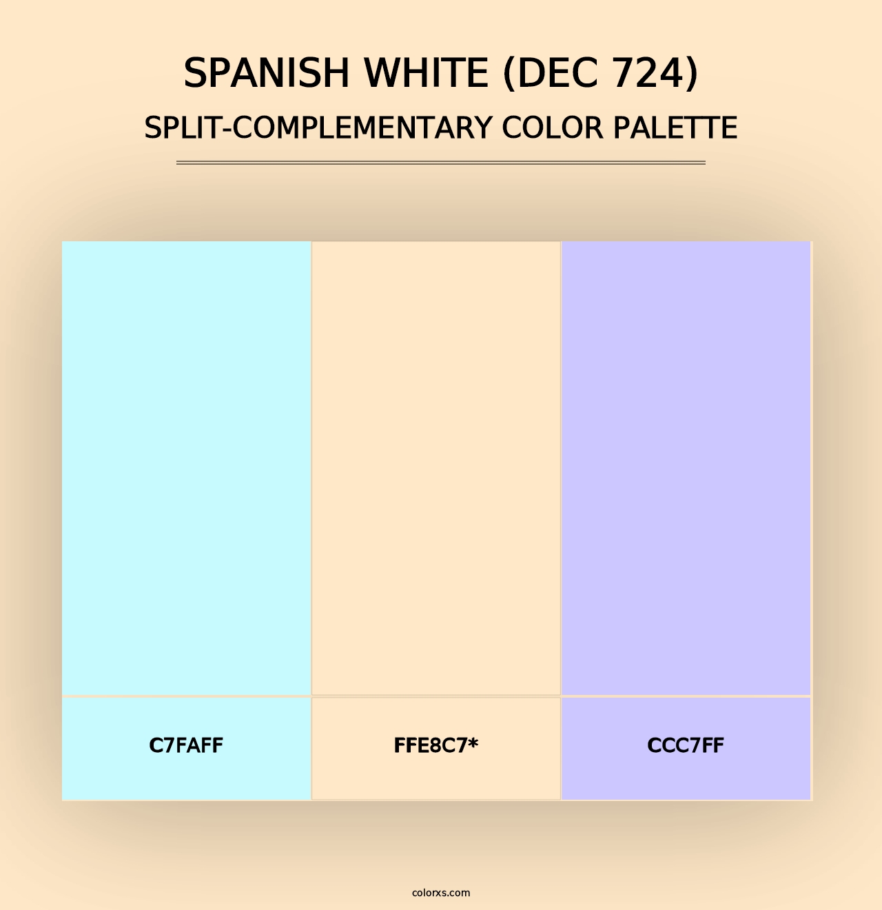 Spanish White (DEC 724) - Split-Complementary Color Palette