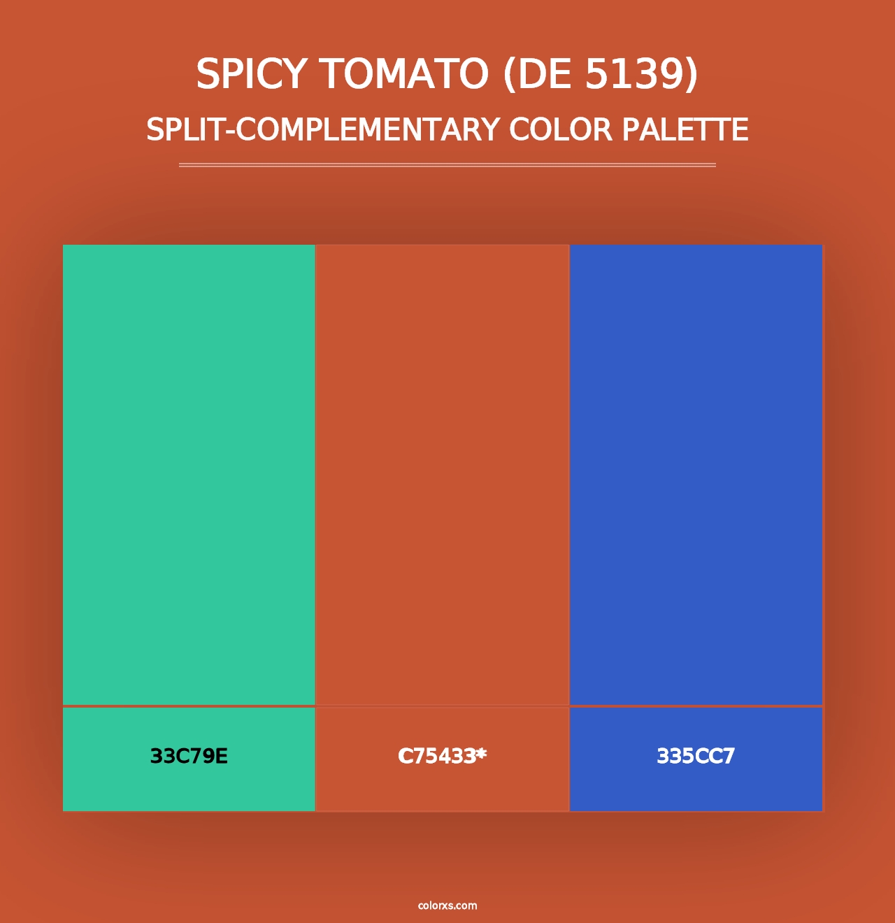 Spicy Tomato (DE 5139) - Split-Complementary Color Palette