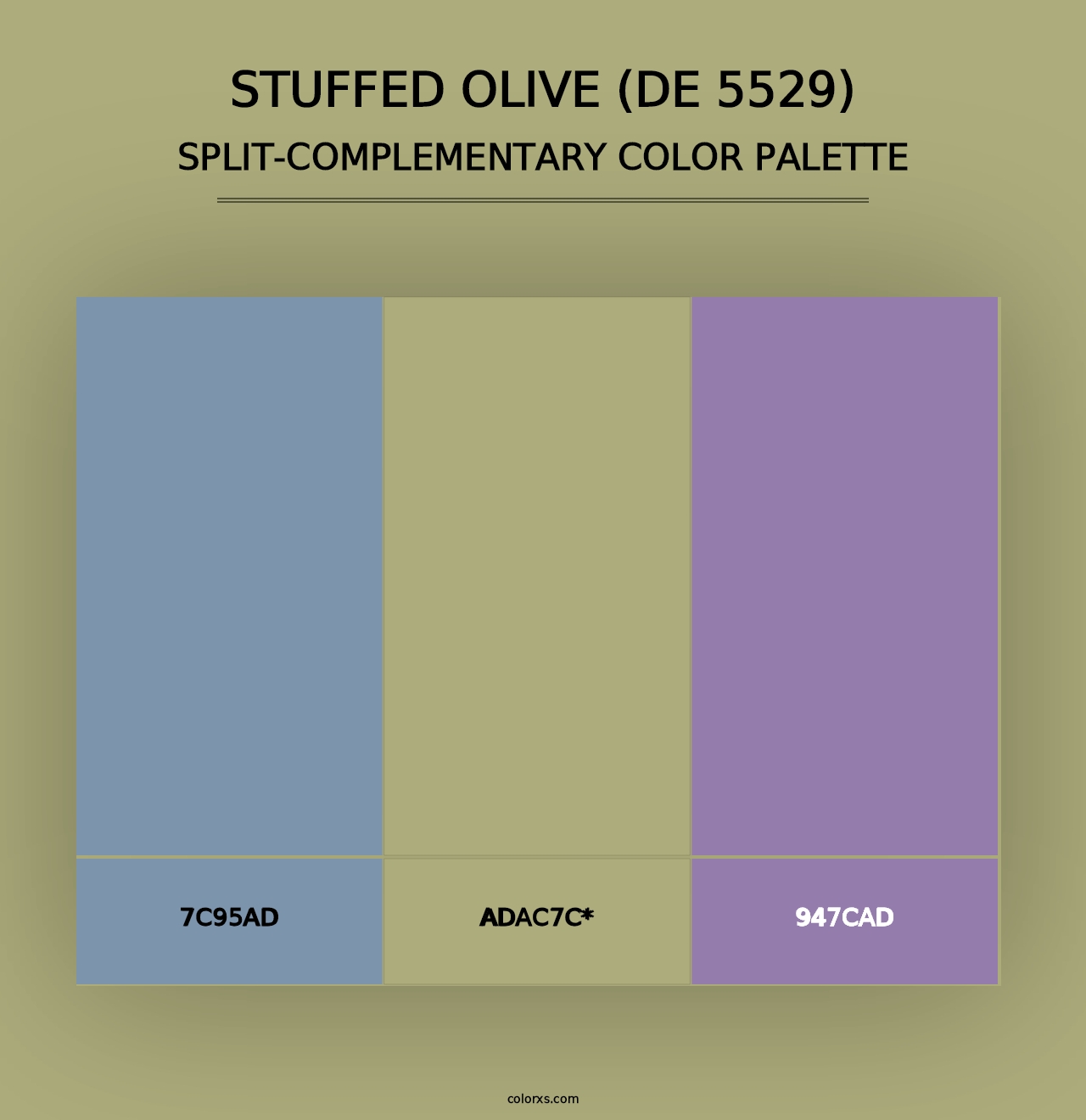 Stuffed Olive (DE 5529) - Split-Complementary Color Palette