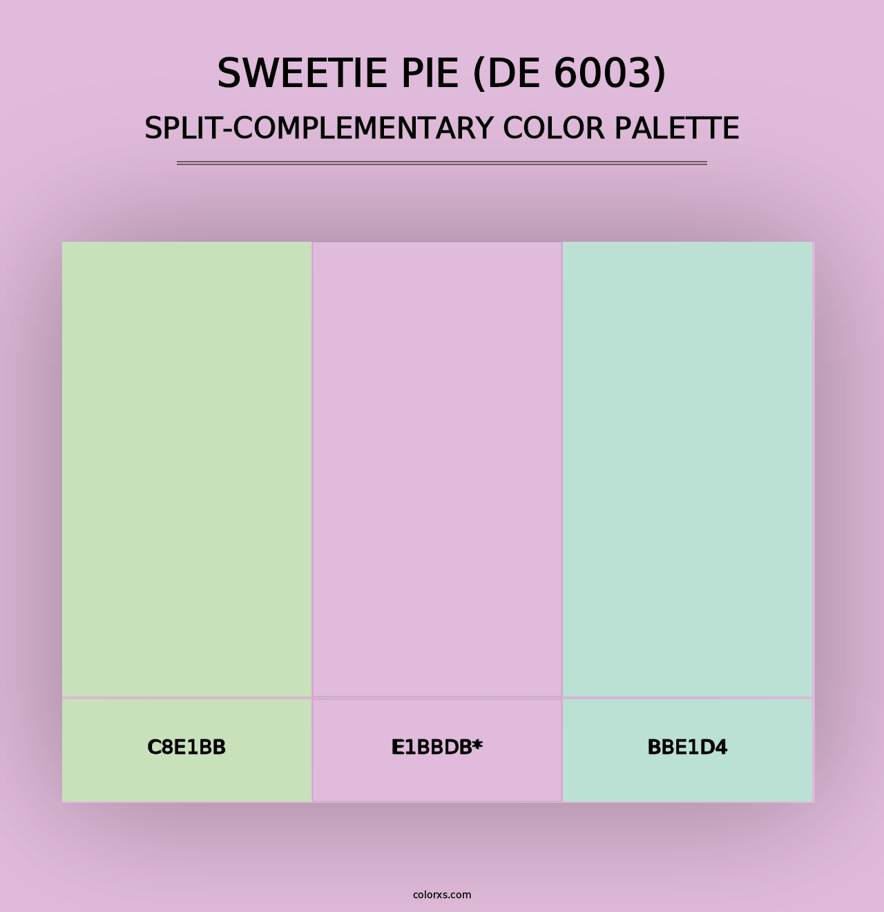 Sweetie Pie (DE 6003) - Split-Complementary Color Palette