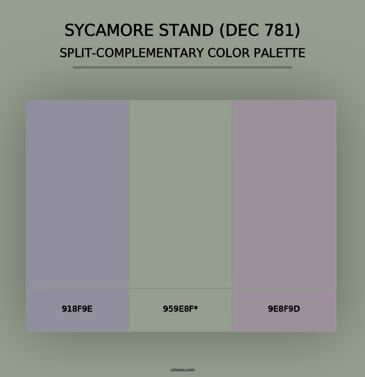 Sycamore Stand (DEC 781) - Split-Complementary Color Palette