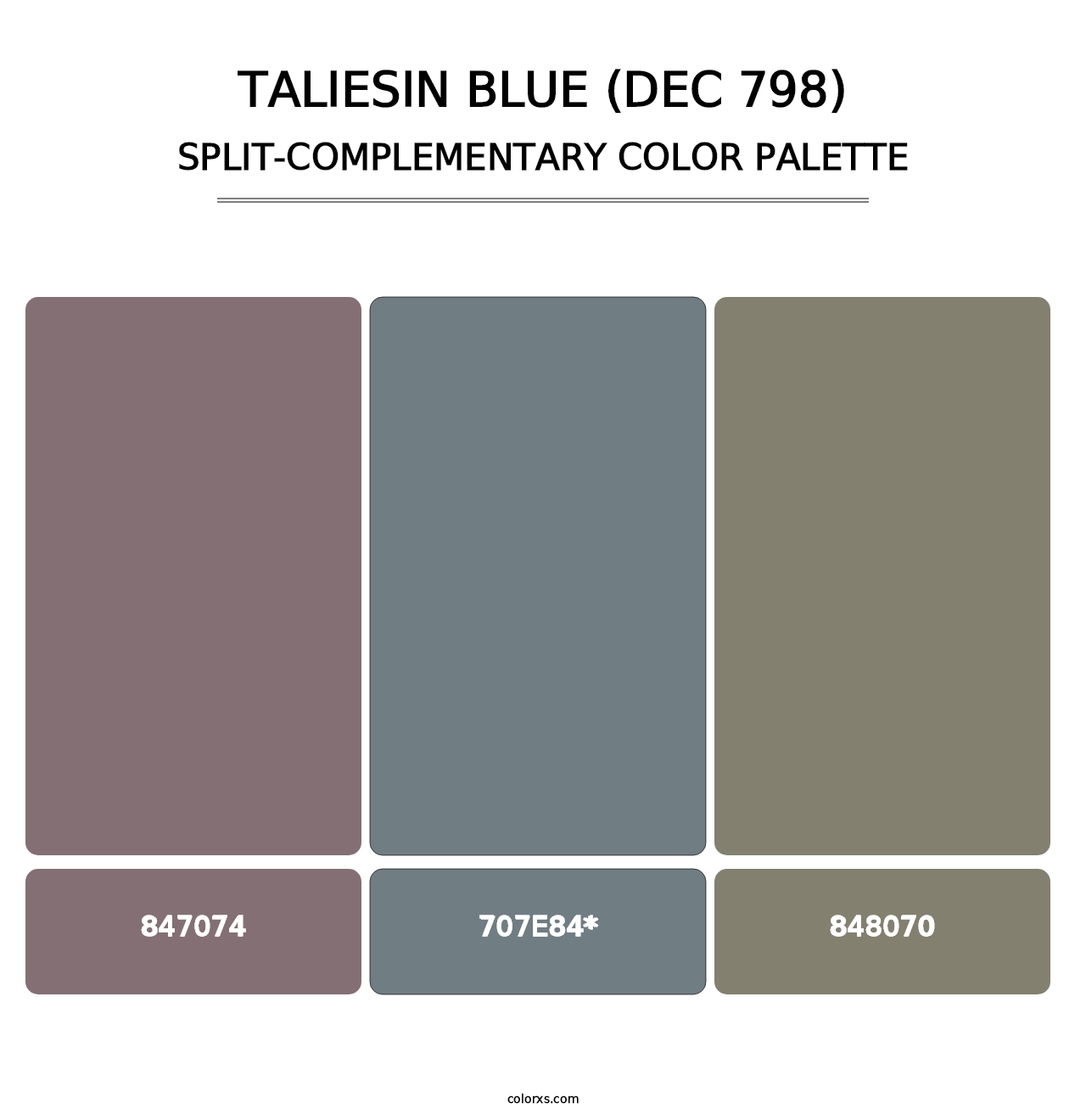 Taliesin Blue (DEC 798) - Split-Complementary Color Palette