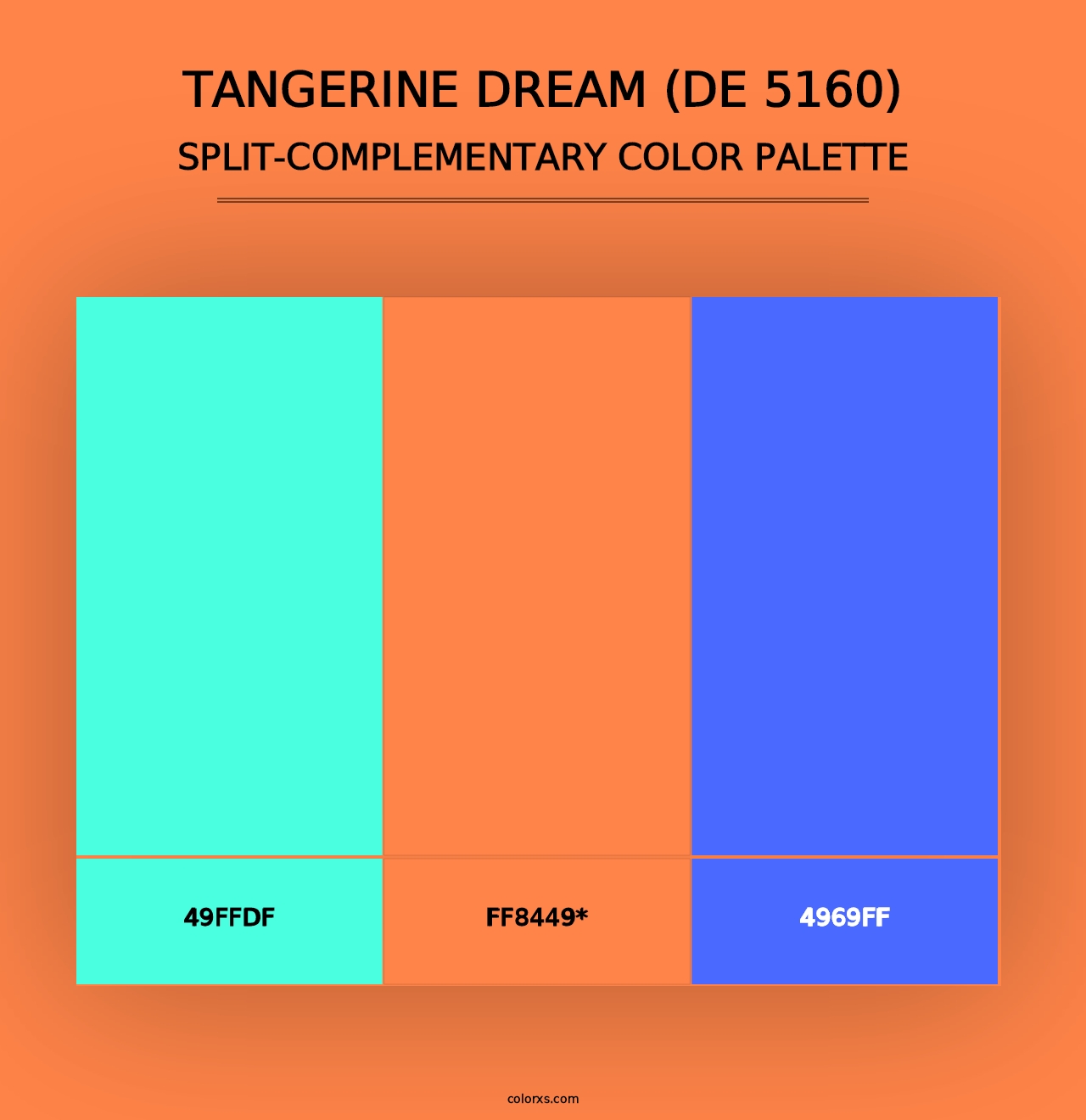 Tangerine Dream (DE 5160) - Split-Complementary Color Palette