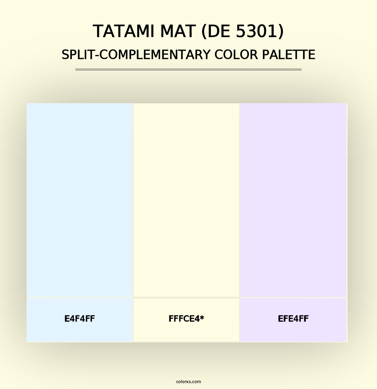 Tatami Mat (DE 5301) - Split-Complementary Color Palette