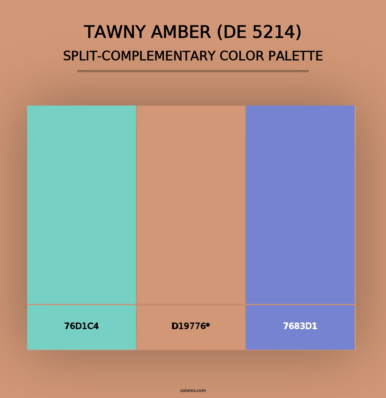 Tawny Amber (DE 5214) - Split-Complementary Color Palette