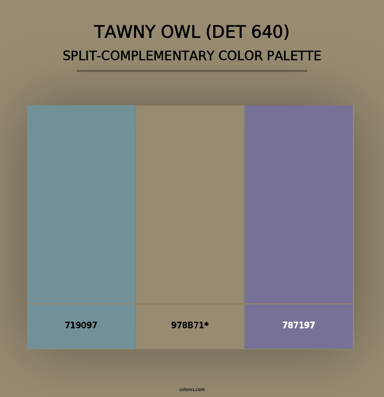 Tawny Owl (DET 640) - Split-Complementary Color Palette