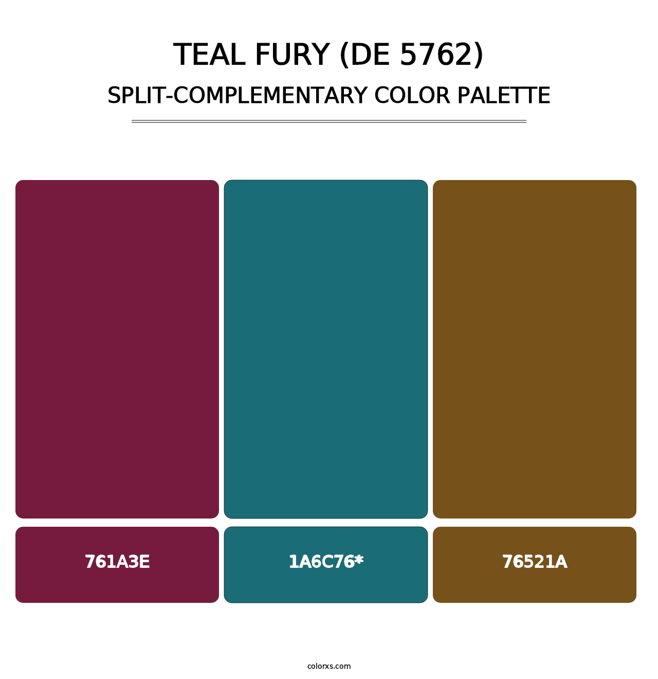 Teal Fury (DE 5762) - Split-Complementary Color Palette