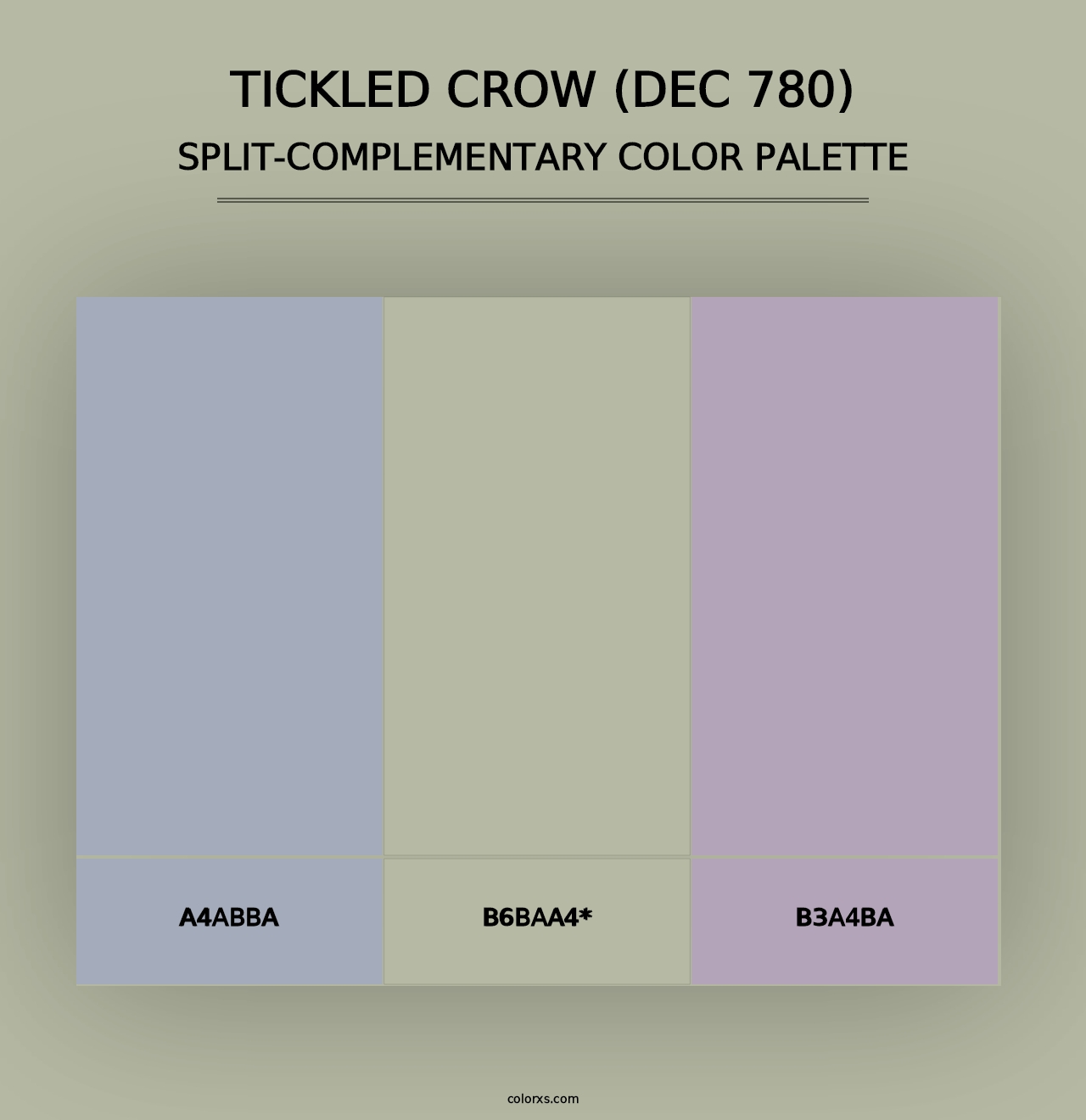 Tickled Crow (DEC 780) - Split-Complementary Color Palette