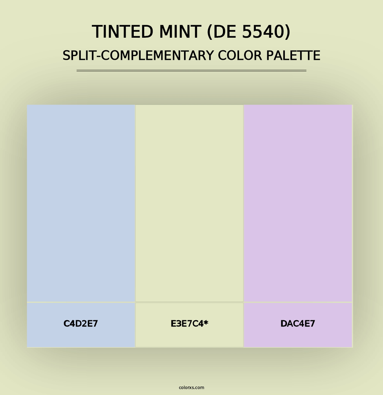 Tinted Mint (DE 5540) - Split-Complementary Color Palette