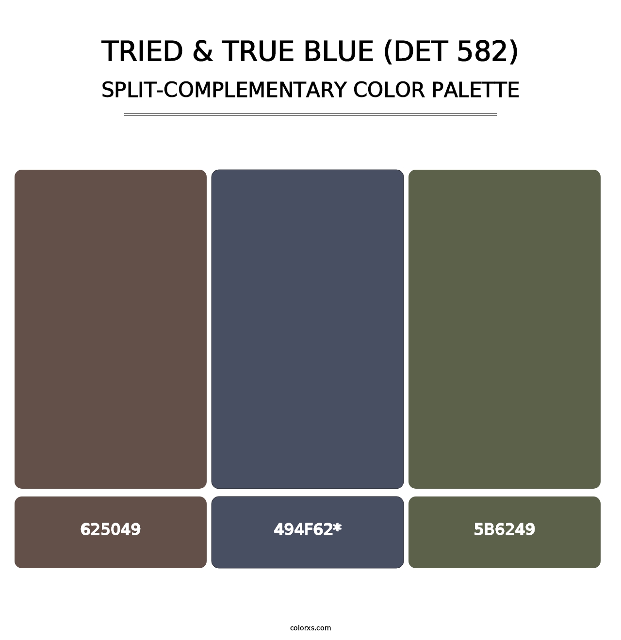 Tried & True Blue (DET 582) - Split-Complementary Color Palette