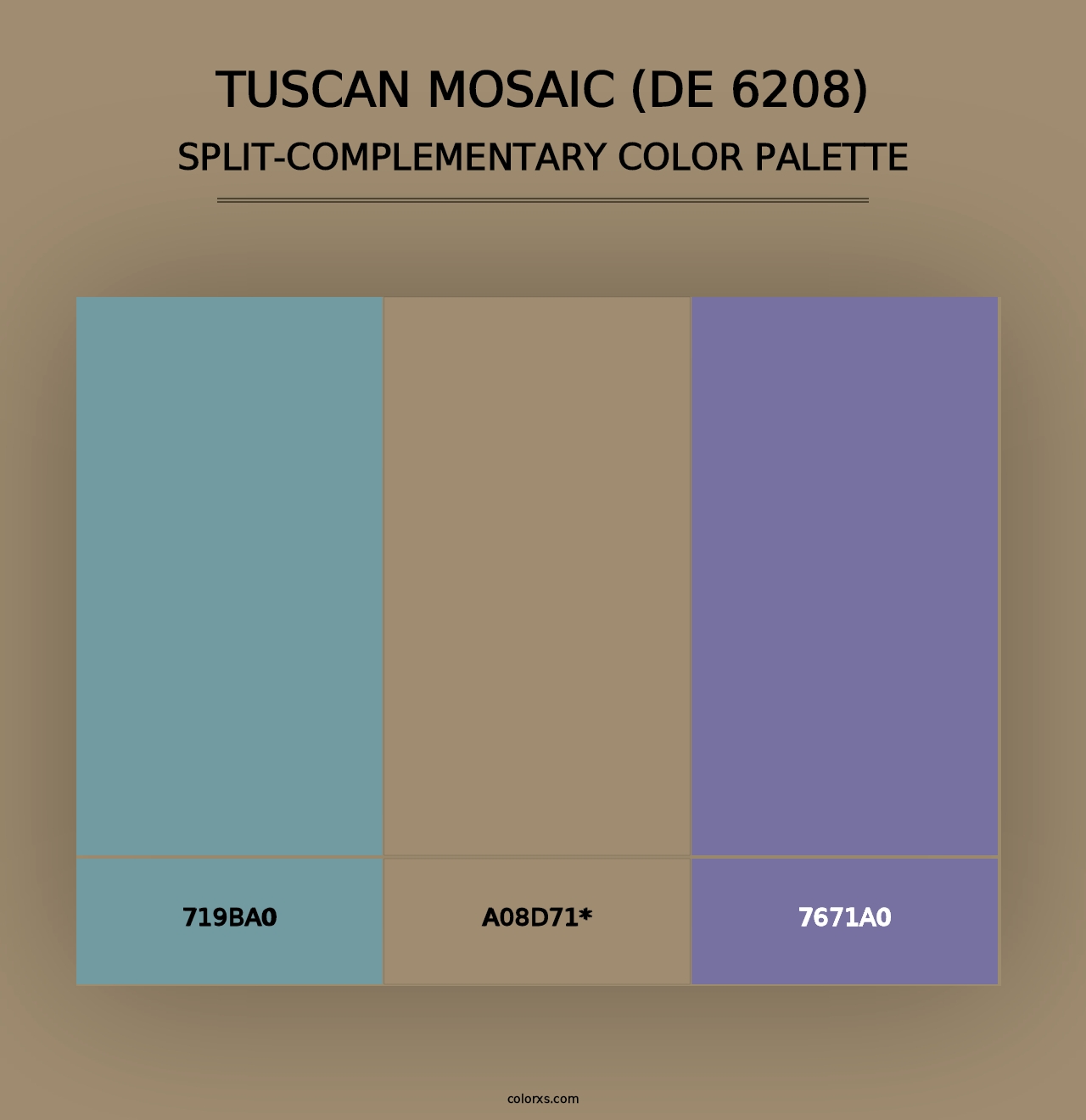 Tuscan Mosaic (DE 6208) - Split-Complementary Color Palette