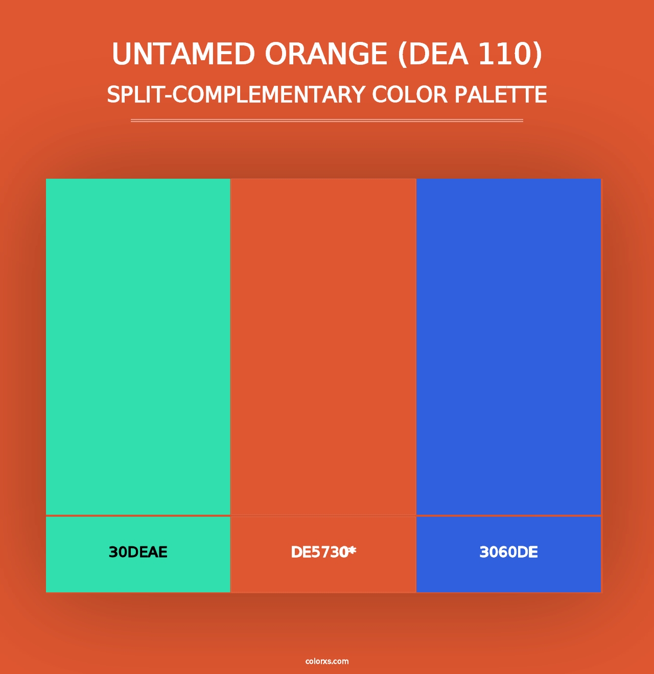 Untamed Orange (DEA 110) - Split-Complementary Color Palette