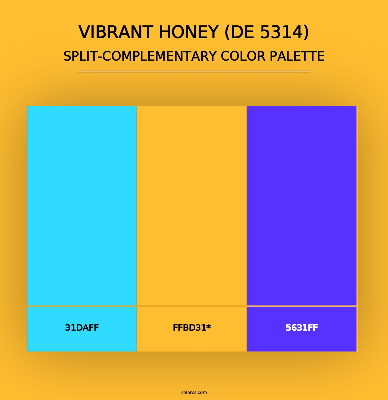 Vibrant Honey (DE 5314) - Split-Complementary Color Palette