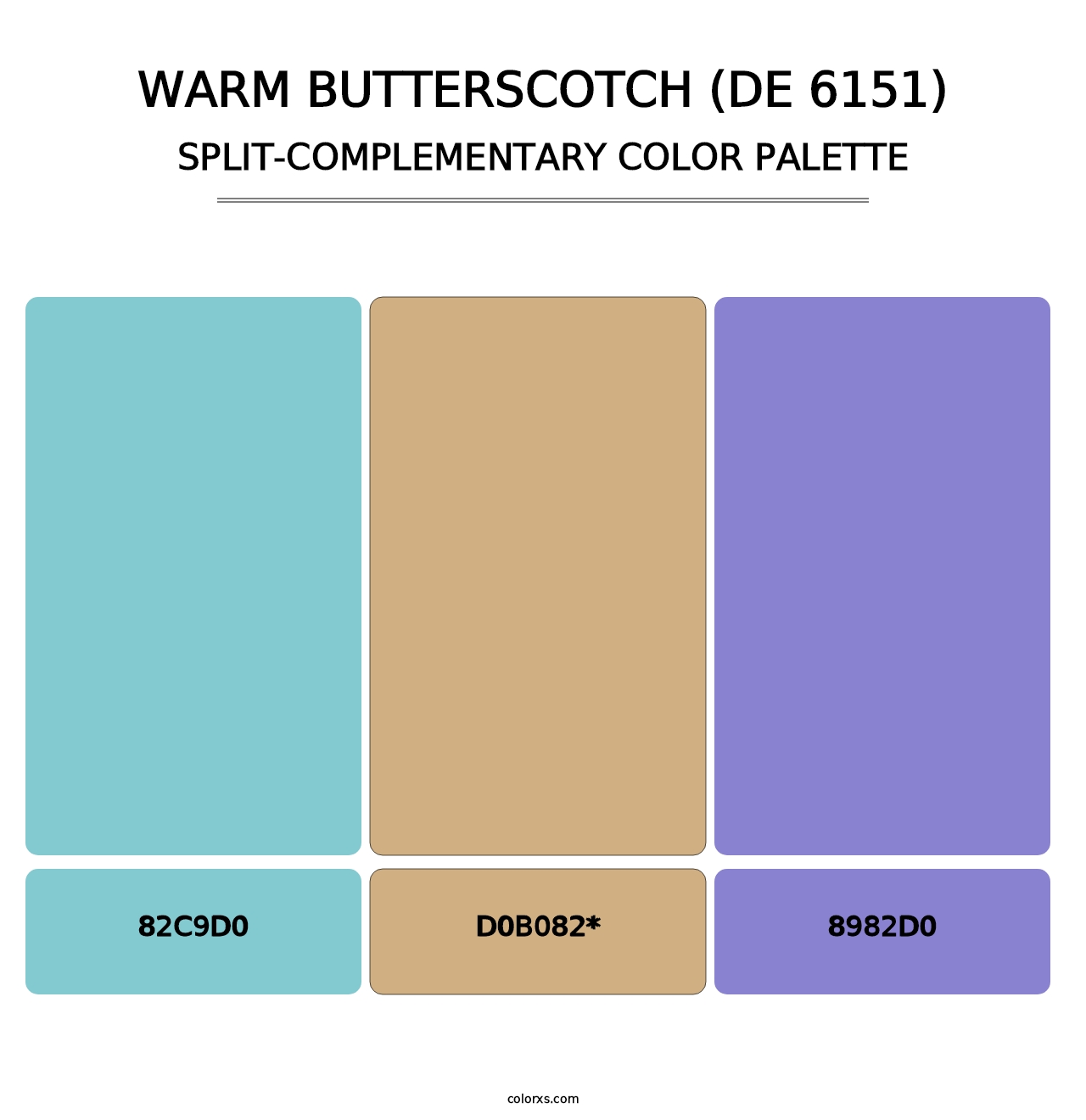 Warm Butterscotch (DE 6151) - Split-Complementary Color Palette