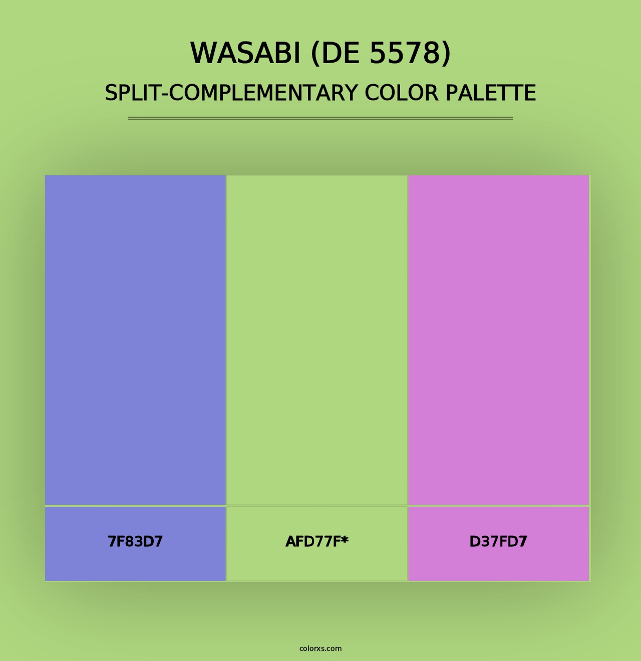 Wasabi (DE 5578) - Split-Complementary Color Palette