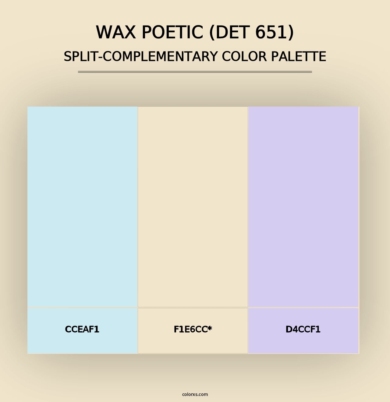 Wax Poetic (DET 651) - Split-Complementary Color Palette