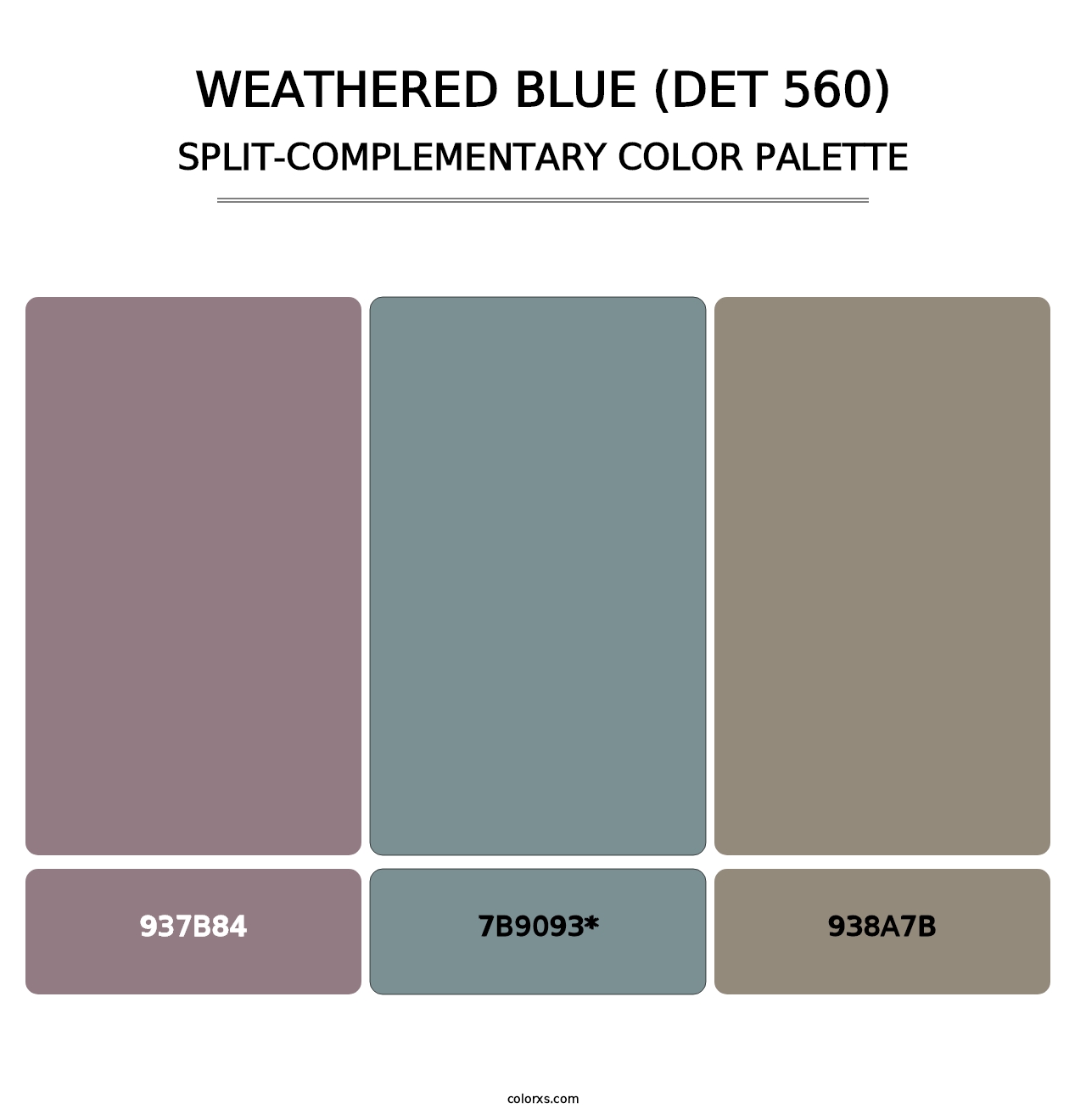 Weathered Blue (DET 560) - Split-Complementary Color Palette