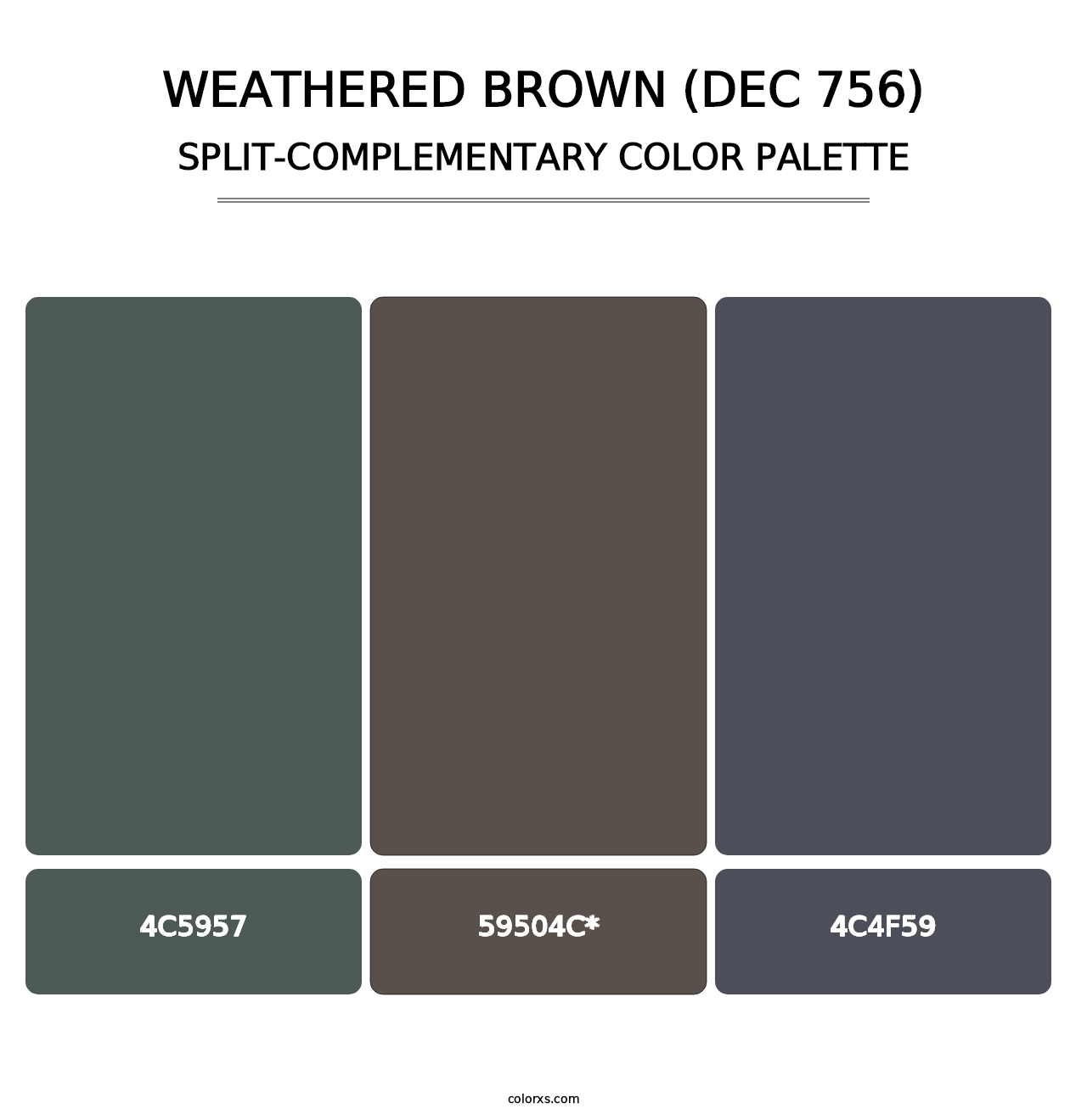 Weathered Brown (DEC 756) - Split-Complementary Color Palette