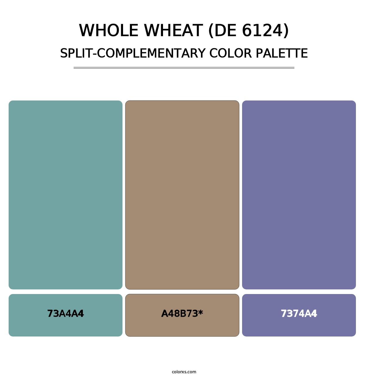 Whole Wheat (DE 6124) - Split-Complementary Color Palette