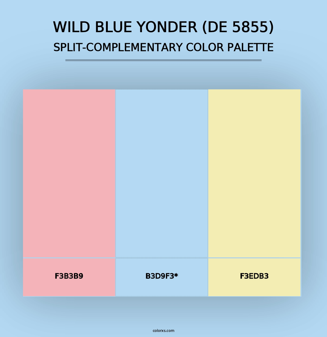 Wild Blue Yonder (DE 5855) - Split-Complementary Color Palette