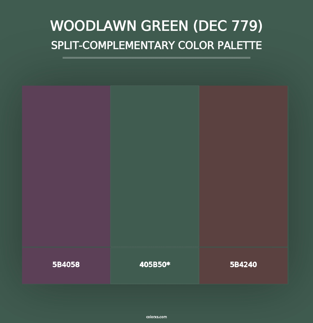 Woodlawn Green (DEC 779) - Split-Complementary Color Palette