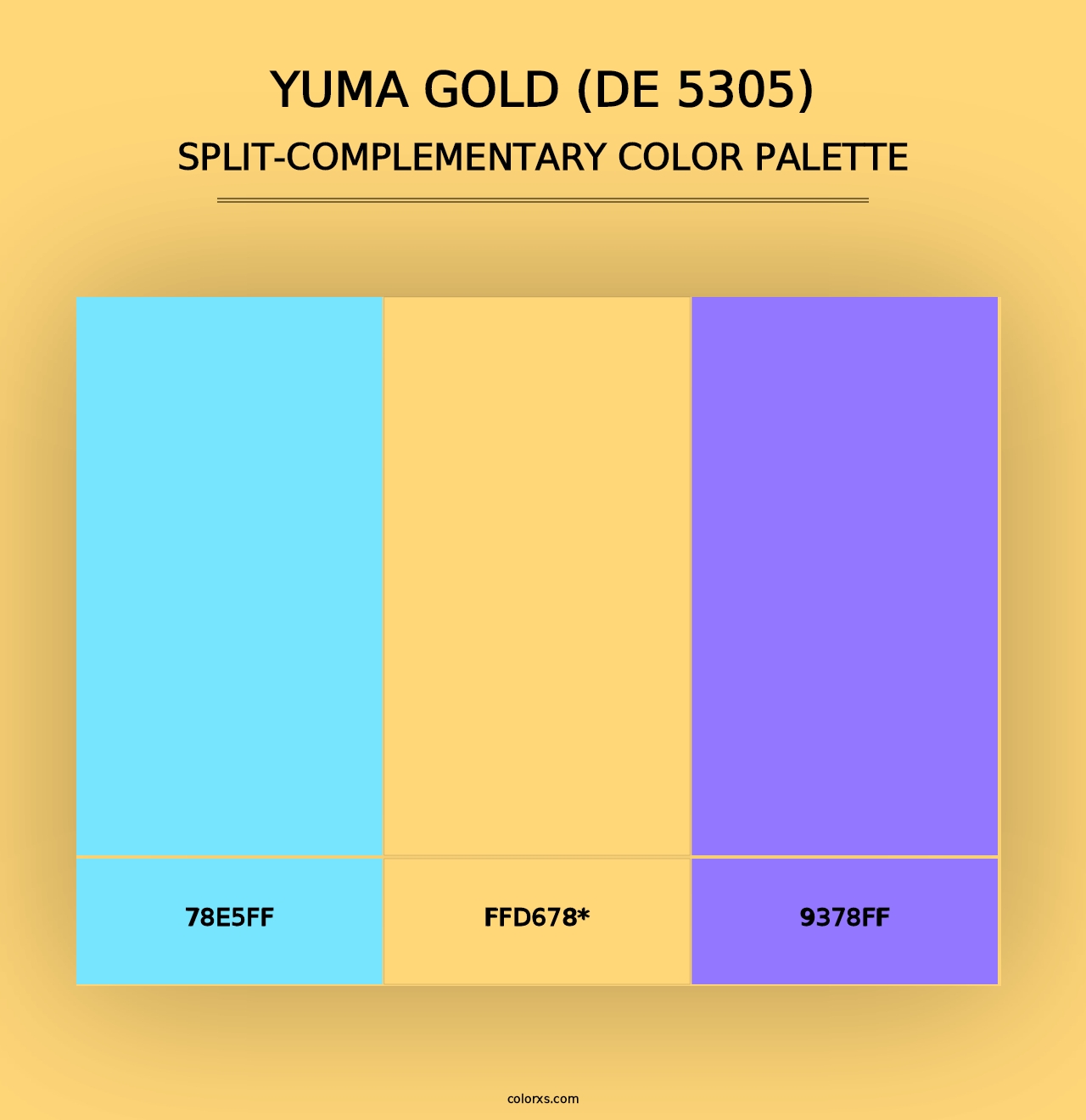 Yuma Gold (DE 5305) - Split-Complementary Color Palette