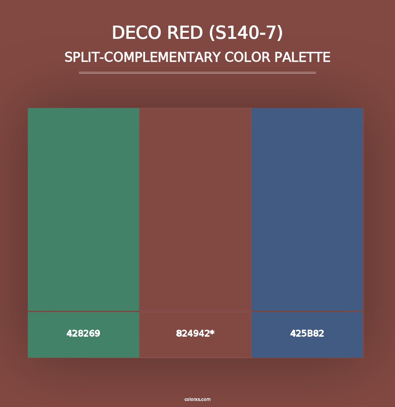 Deco Red (S140-7) - Split-Complementary Color Palette