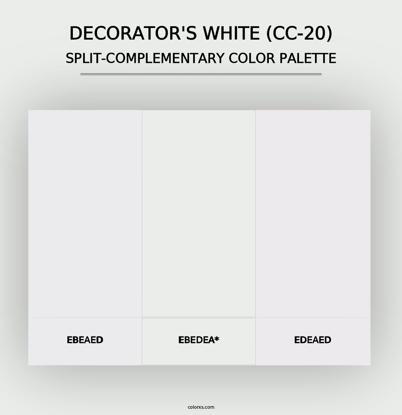 Decorator's White (CC-20) - Split-Complementary Color Palette