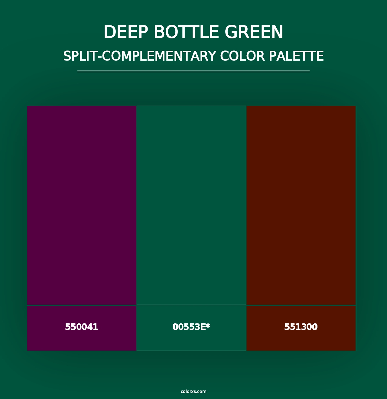 Deep Bottle Green - Split-Complementary Color Palette