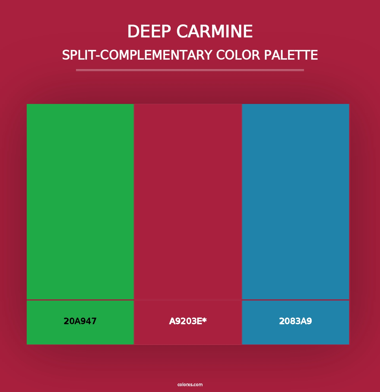 Deep Carmine - Split-Complementary Color Palette