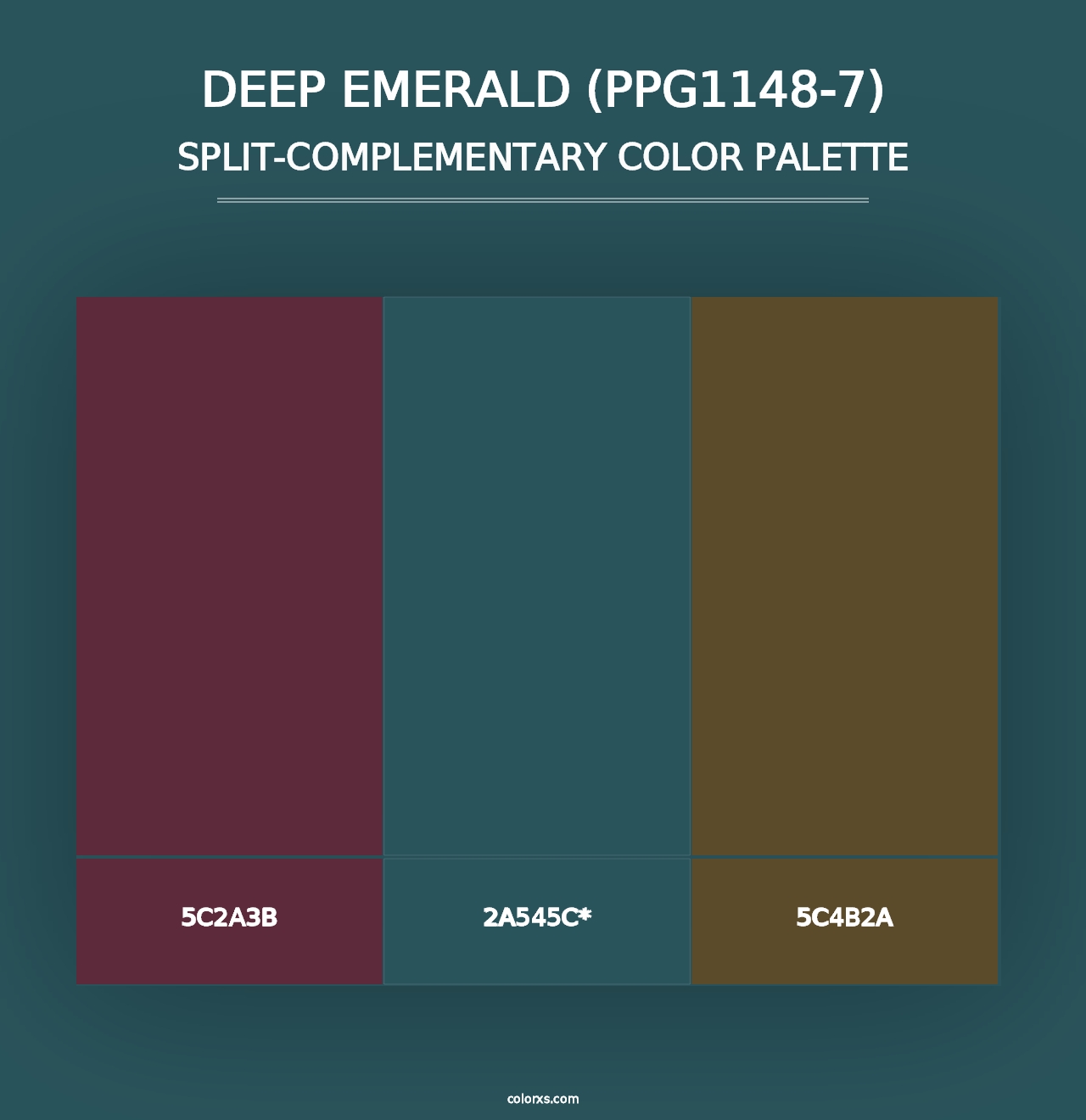 Deep Emerald (PPG1148-7) - Split-Complementary Color Palette