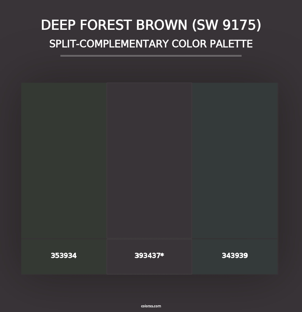 Deep Forest Brown (SW 9175) - Split-Complementary Color Palette