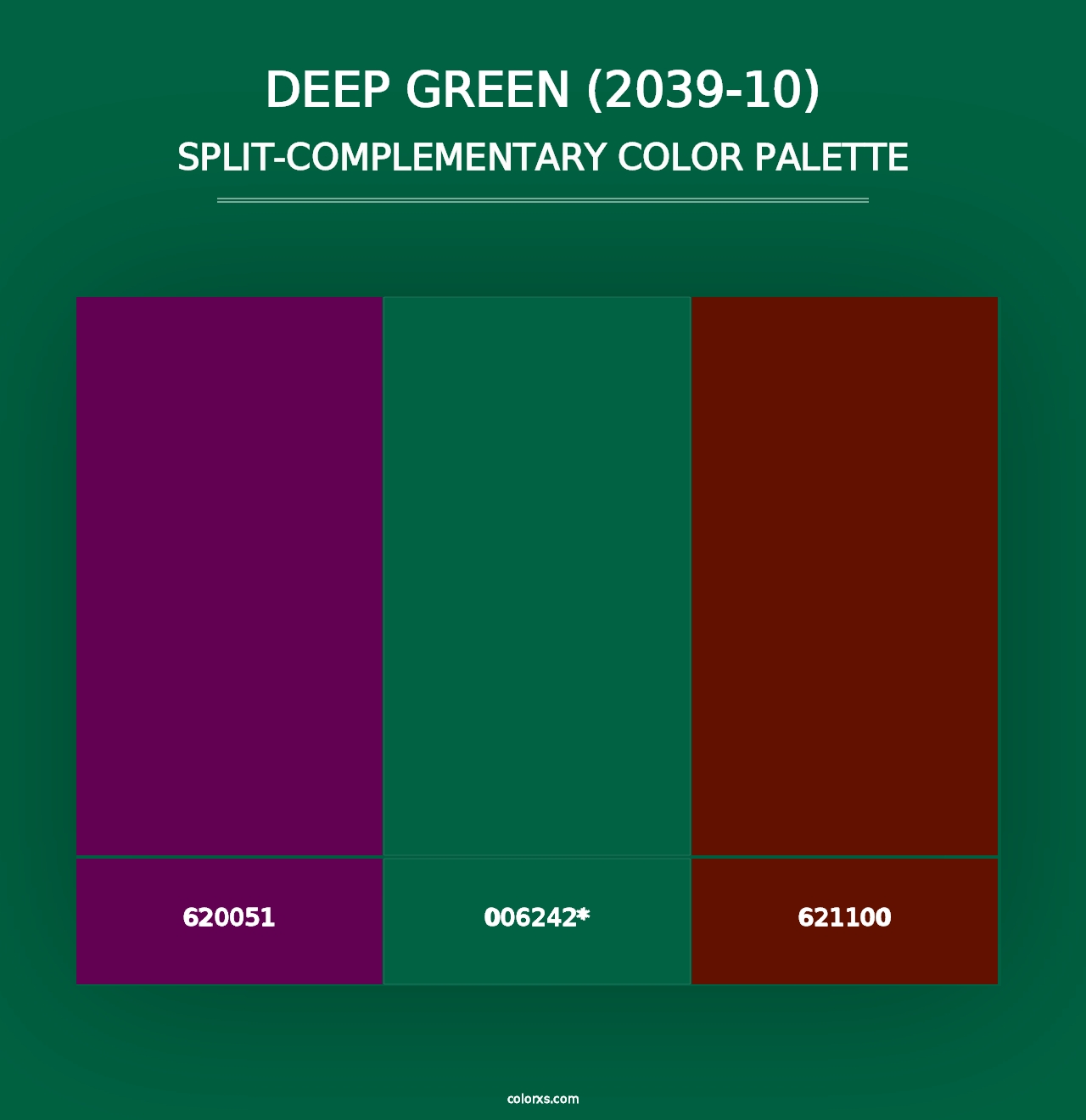 Deep Green (2039-10) - Split-Complementary Color Palette