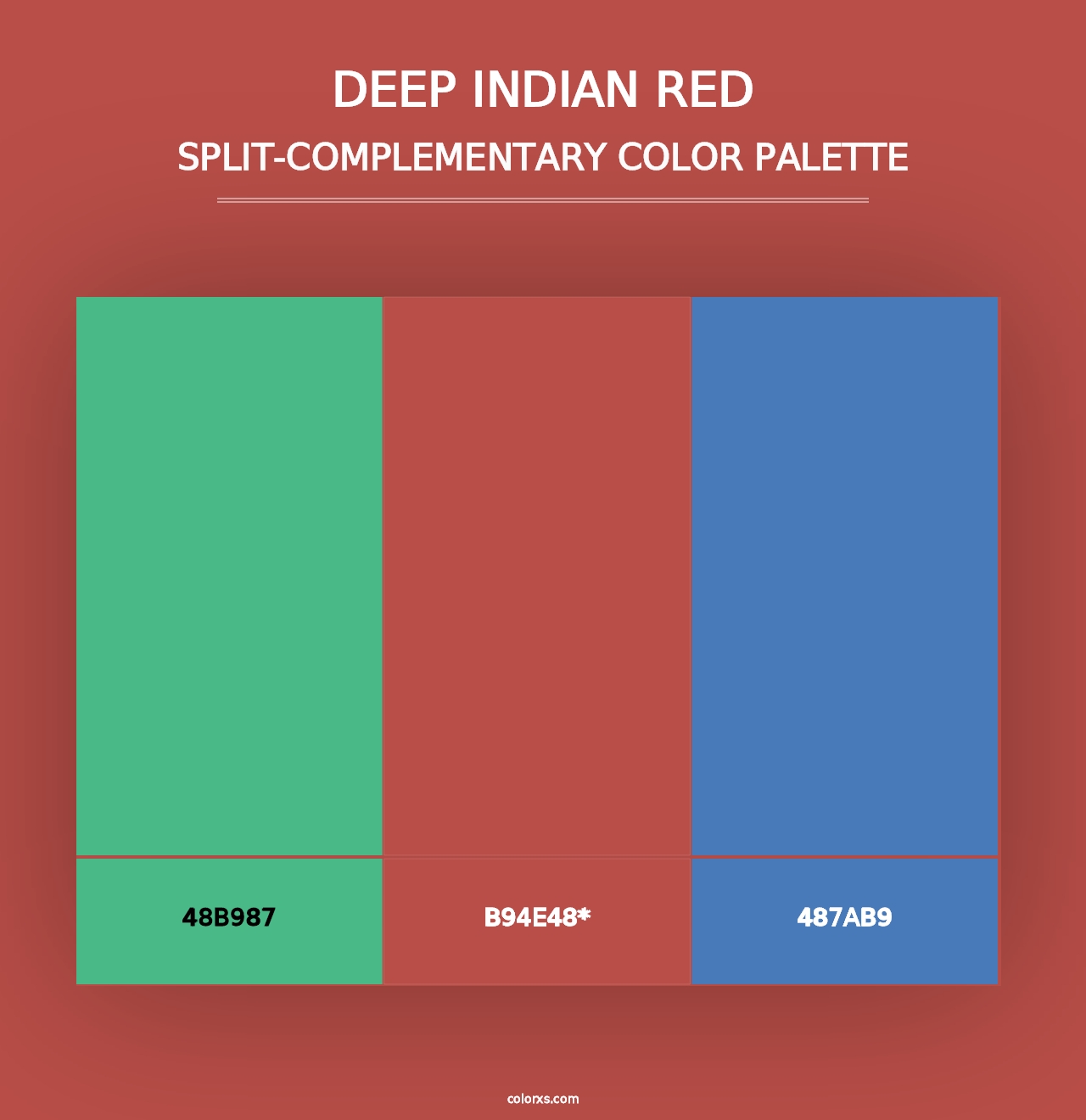 Deep Indian Red - Split-Complementary Color Palette