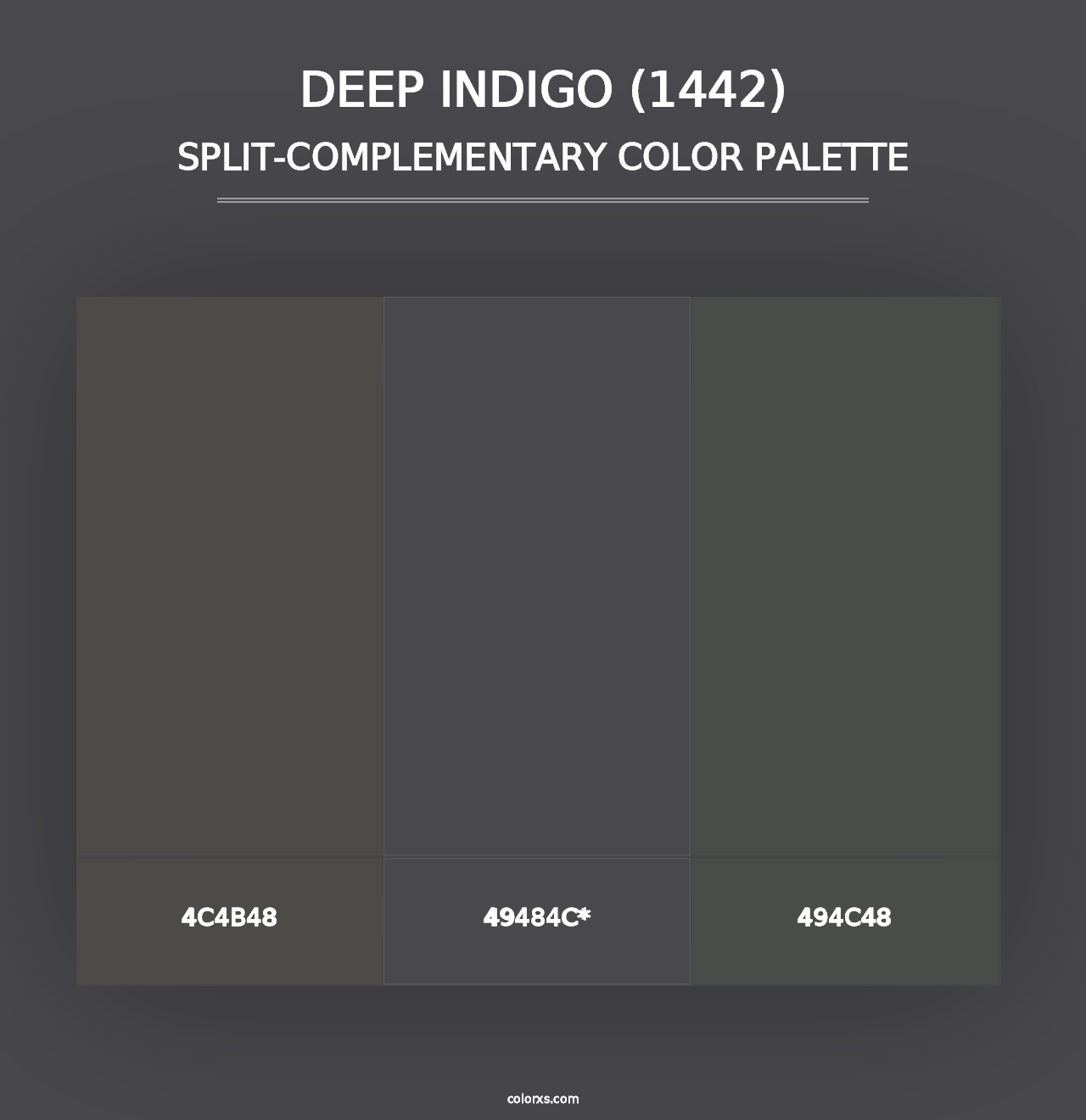 Deep Indigo (1442) - Split-Complementary Color Palette