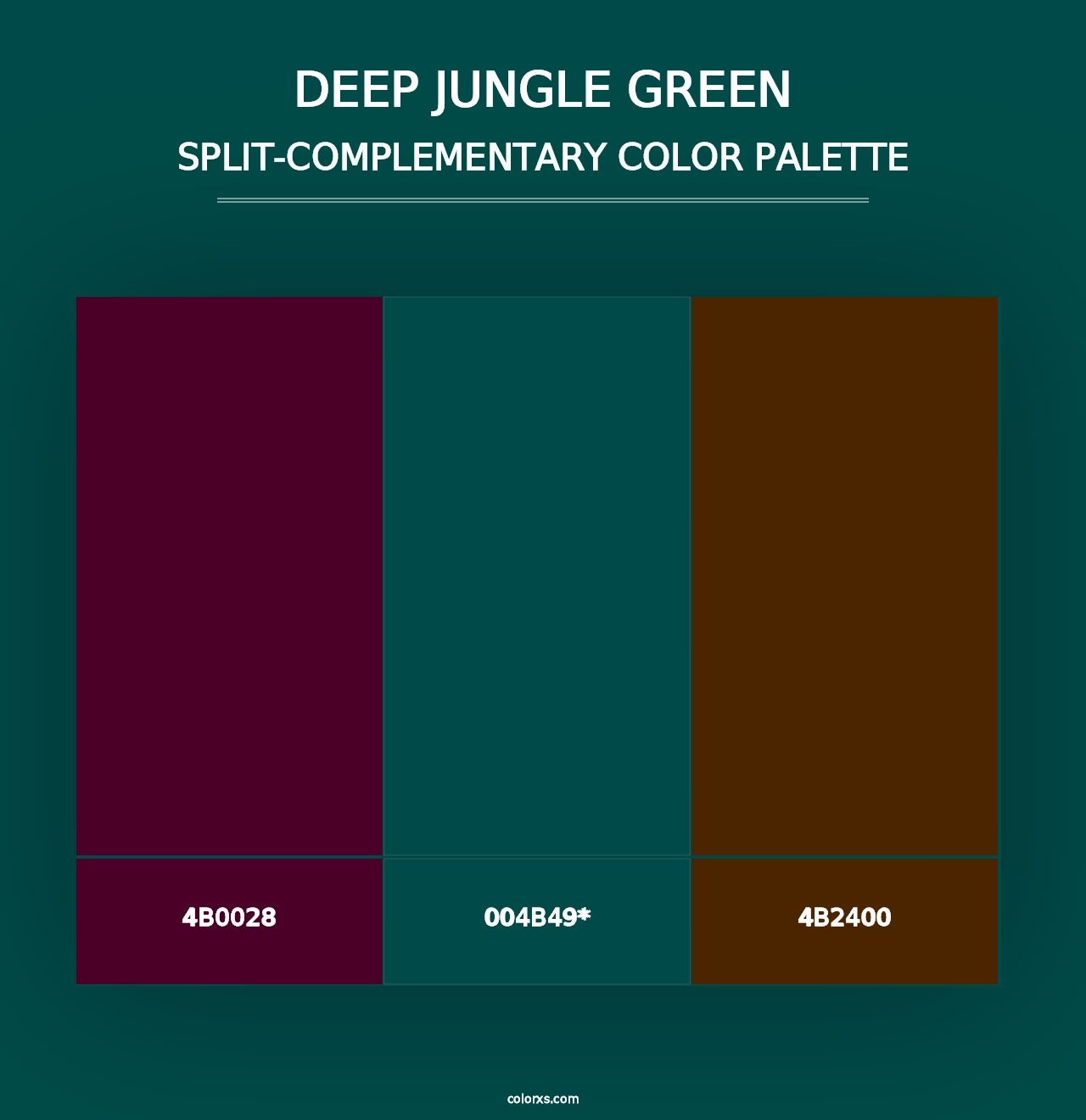 Deep Jungle Green - Split-Complementary Color Palette