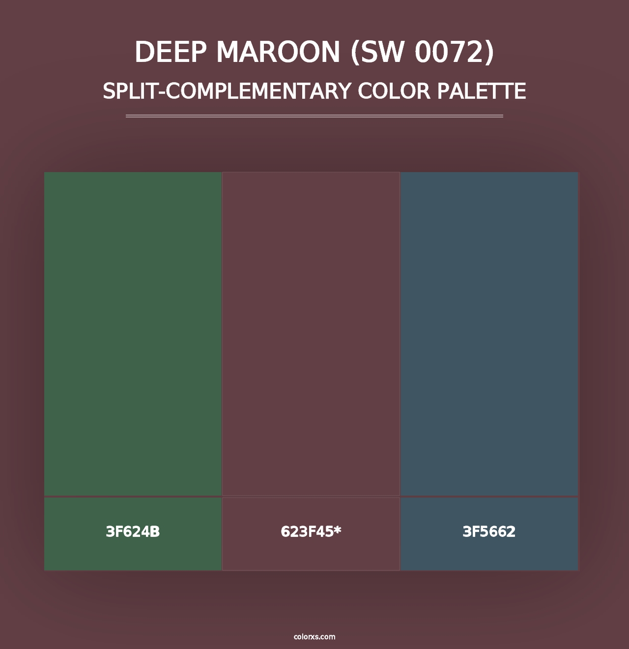 Deep Maroon (SW 0072) - Split-Complementary Color Palette