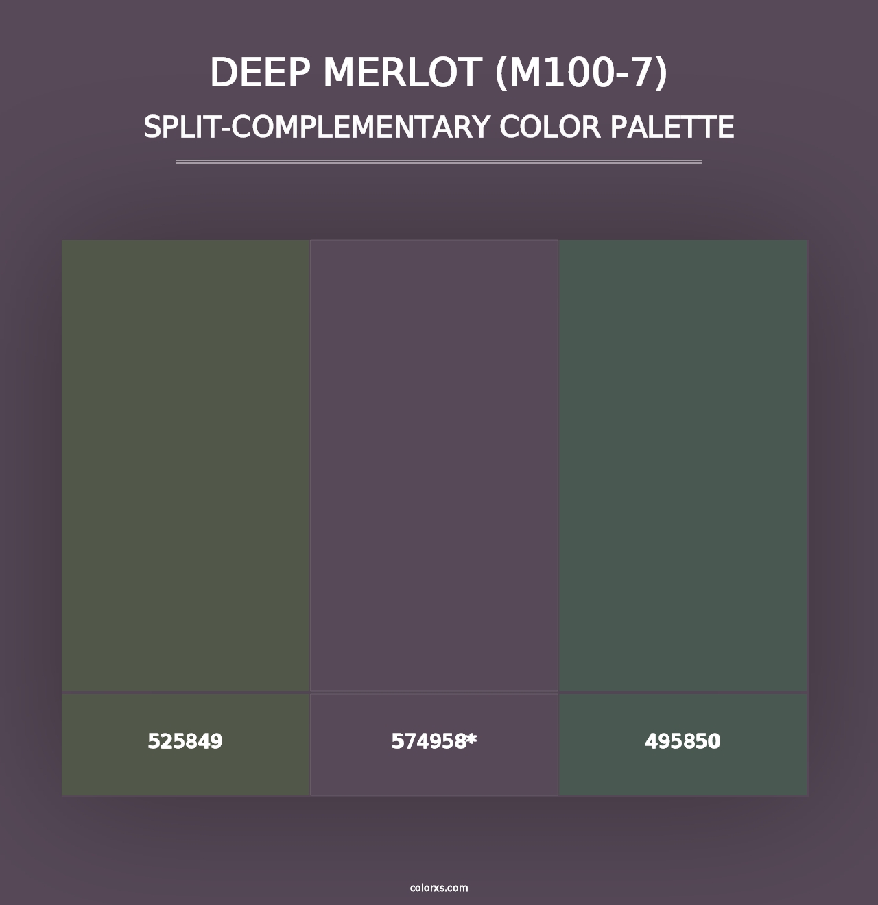 Deep Merlot (M100-7) - Split-Complementary Color Palette